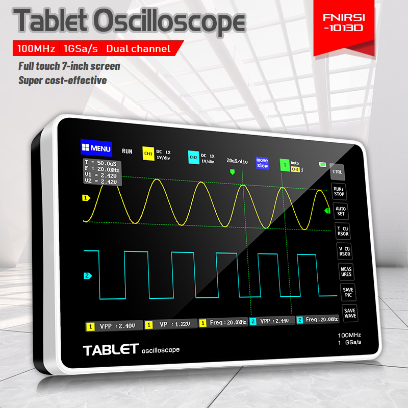 FNIRSI 1013D, een draagbare di - Handheld Tablet Oscilloscope Touchscreen 100Mhz recensie en prijs