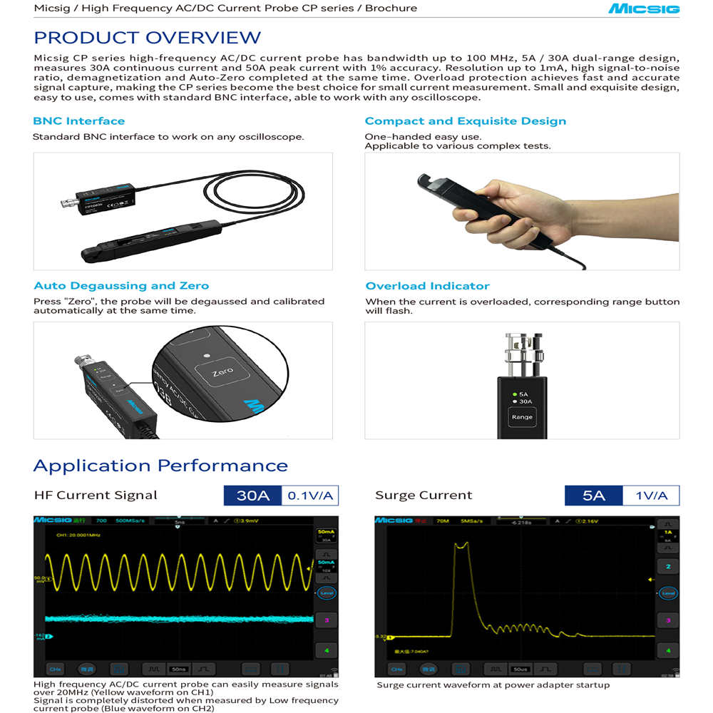 Micsig CP1003B CP503B Hoogfreq - Current Probe Ac Dc 50Mhz Oscilloscope recensie en prijs